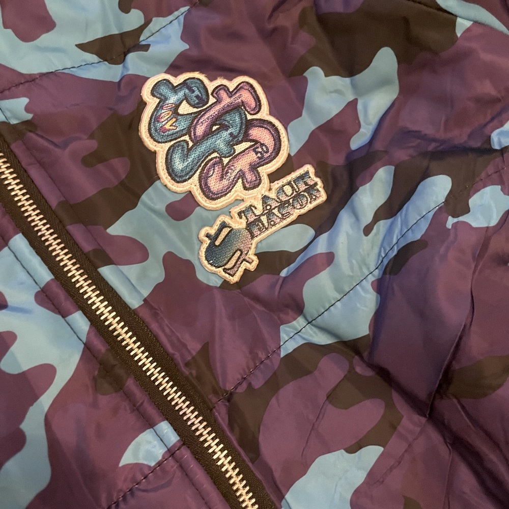 Purple and Aqua fatigue bomber jacket for women